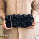 خرید کیف دوشی مجلسی زنانه طرح گره‌دار